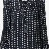 Blouseshirts Blouse Dames Navy / Lichtblauw