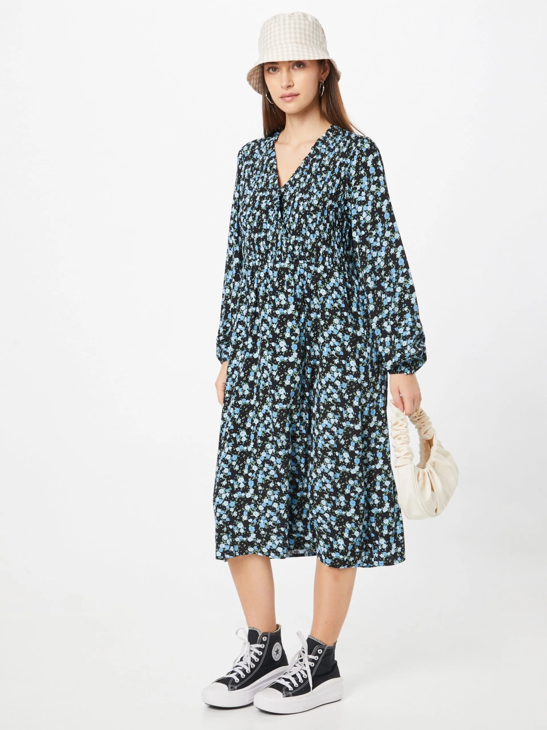 MOSS COPENHAGEN Midi Jurken Jurk Kalika Jalina Dames Navy / Smoky Blue 5 MOSS COPENHAGEN Midi Jurken Jurk Kalika Jalina Dames Navy / Smoky Blue - Afbeelding 5