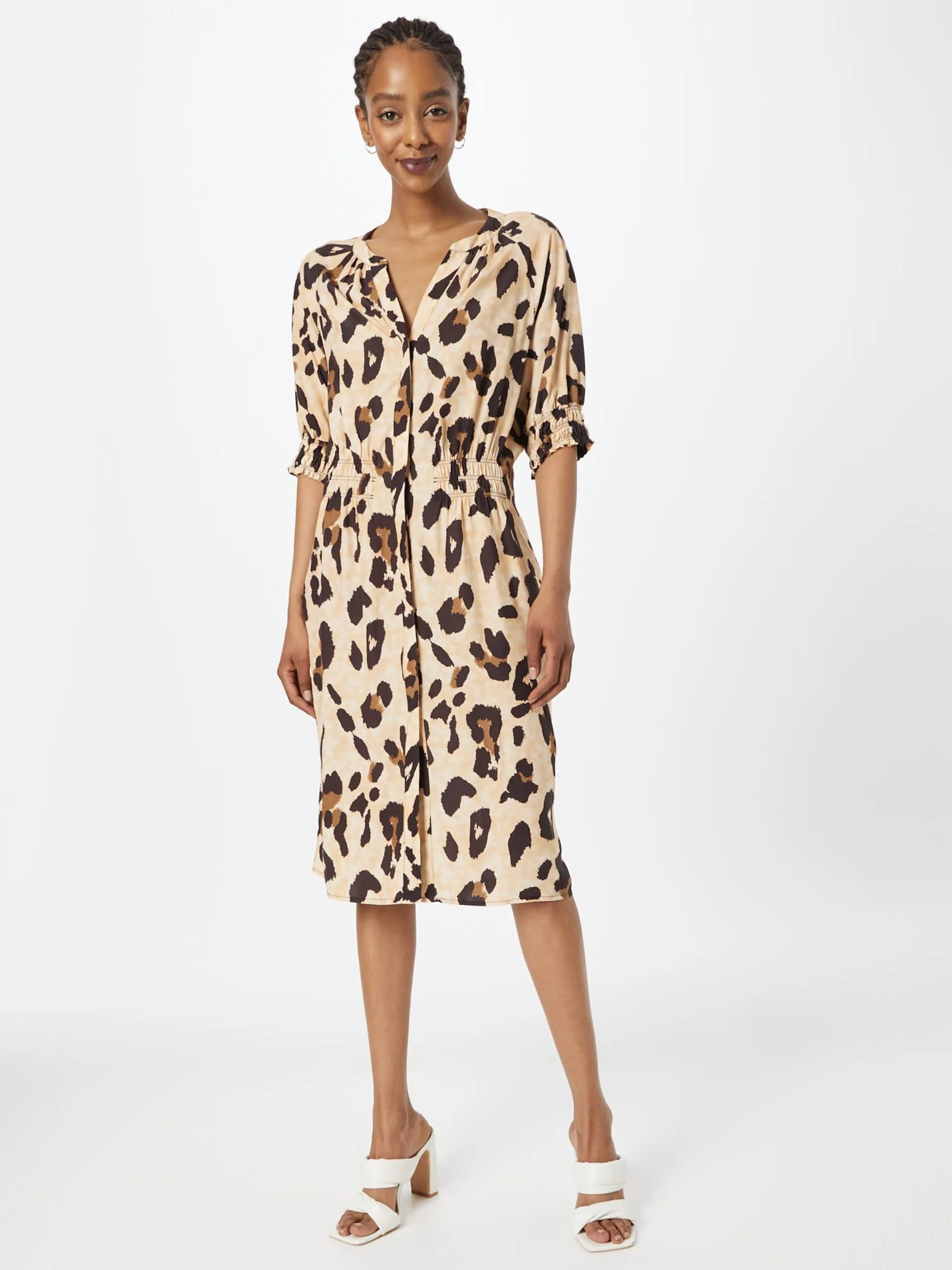 Coster Copenhagen Blousejurken Blousejurk Dames Beige / Sand 3 Coster Copenhagen Blousejurken Blousejurk Dames Beige / Sand - Afbeelding 3