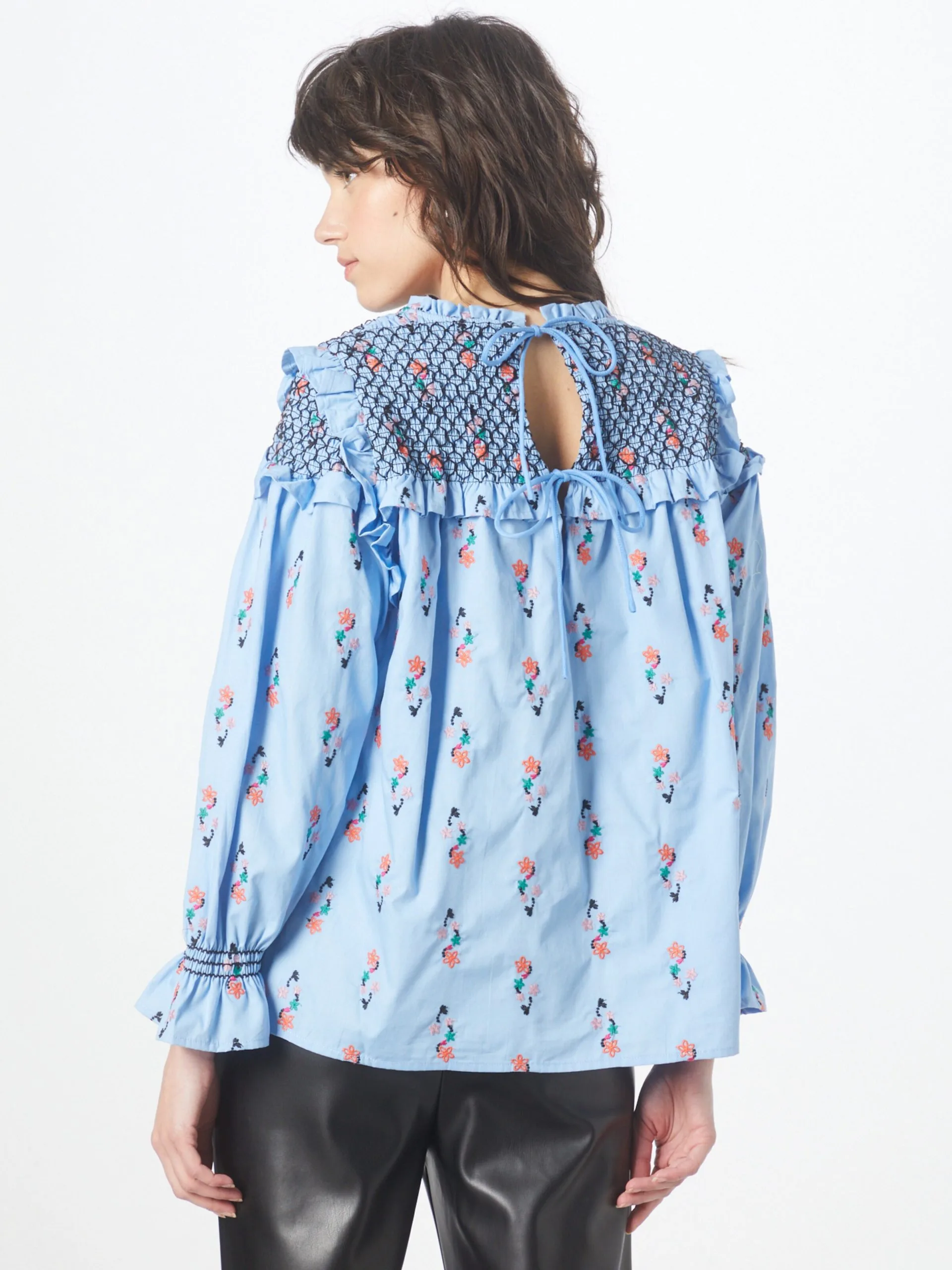 Blouseshirts Blouse Lilou Dames Lichtblauw 4 Blouseshirts Blouse Lilou Dames Lichtblauw - Afbeelding 4