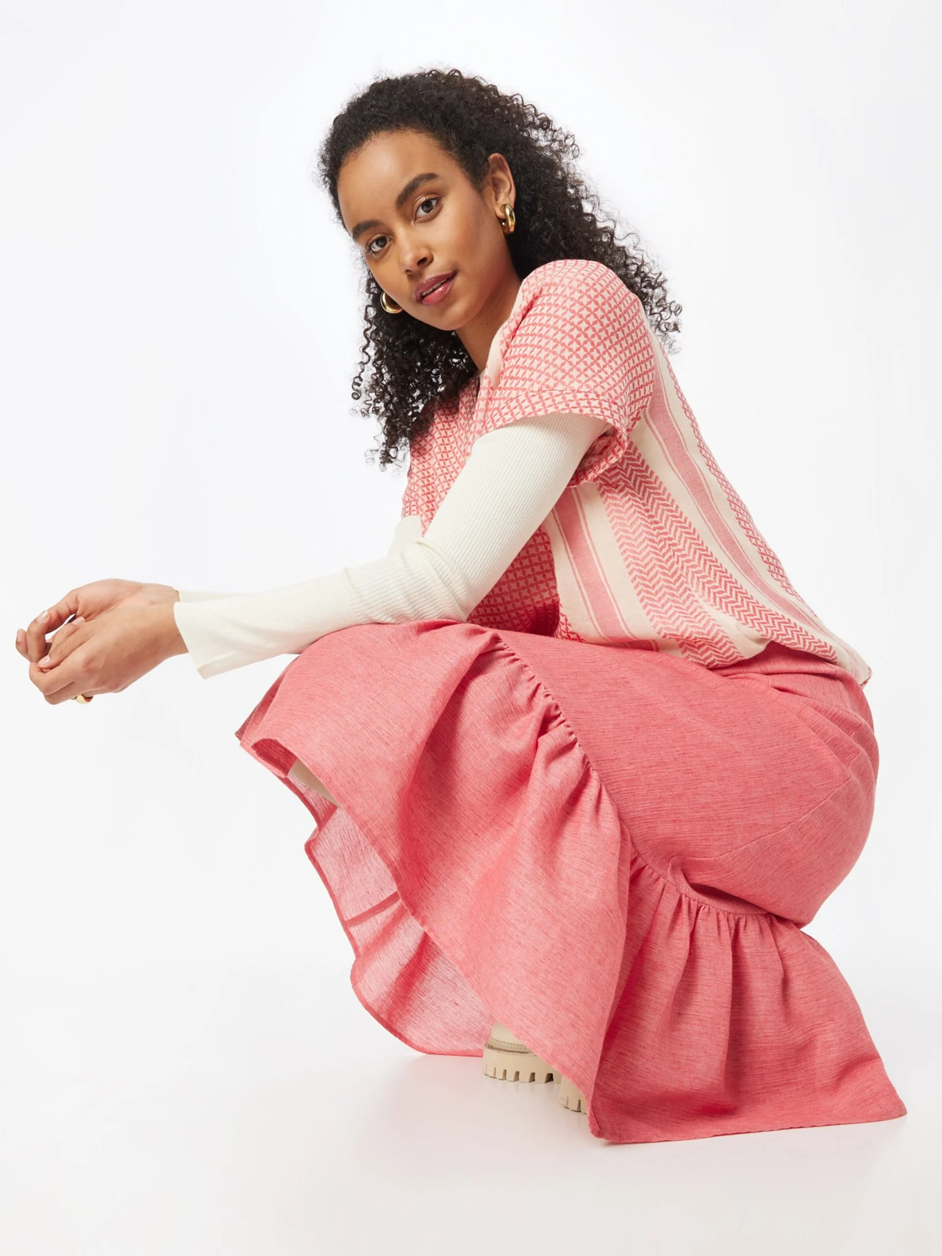 Midi Rokken Rok Claudia Dames Pink 5 Midi Rokken Rok Claudia Dames Pink - Afbeelding 5