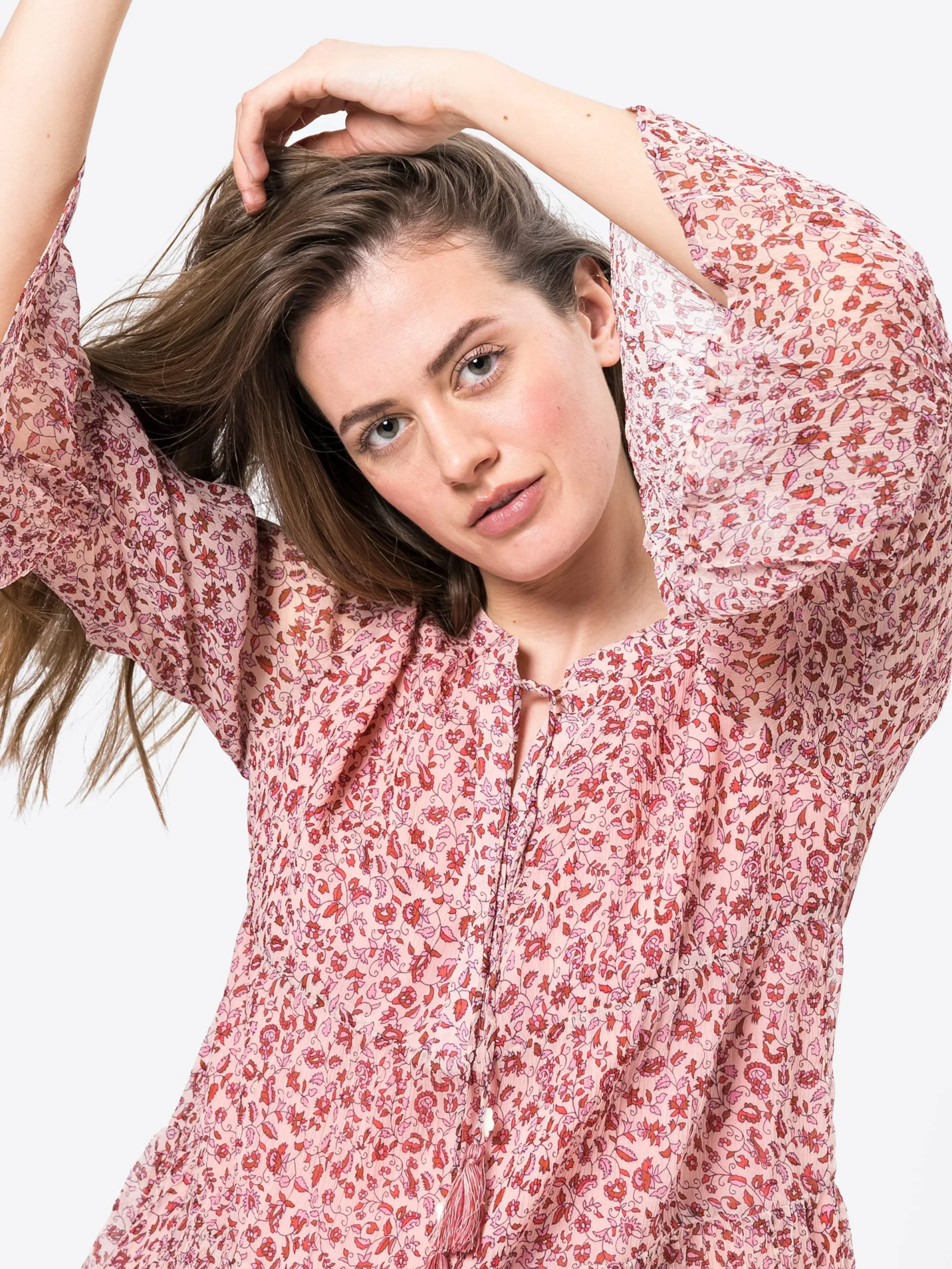 Blouses Met Korte Mouw Blouse Ginger Dames Rosa 2 Blouses Met Korte Mouw Blouse Ginger Dames Rosa - Afbeelding 2