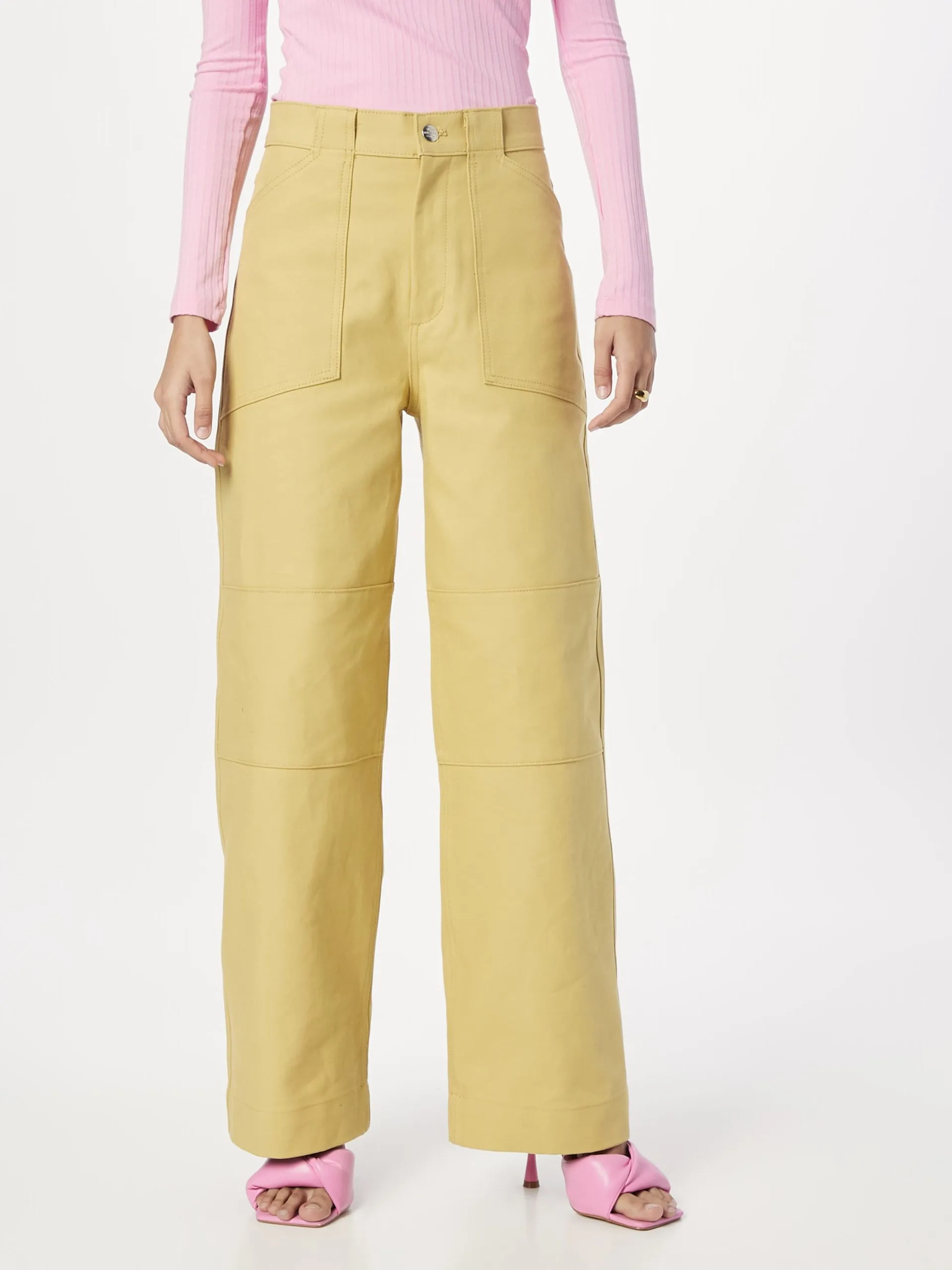 Pantalons Loosefit Broek Dames Camel 3 Pantalons Loosefit Broek Dames Camel - Afbeelding 3