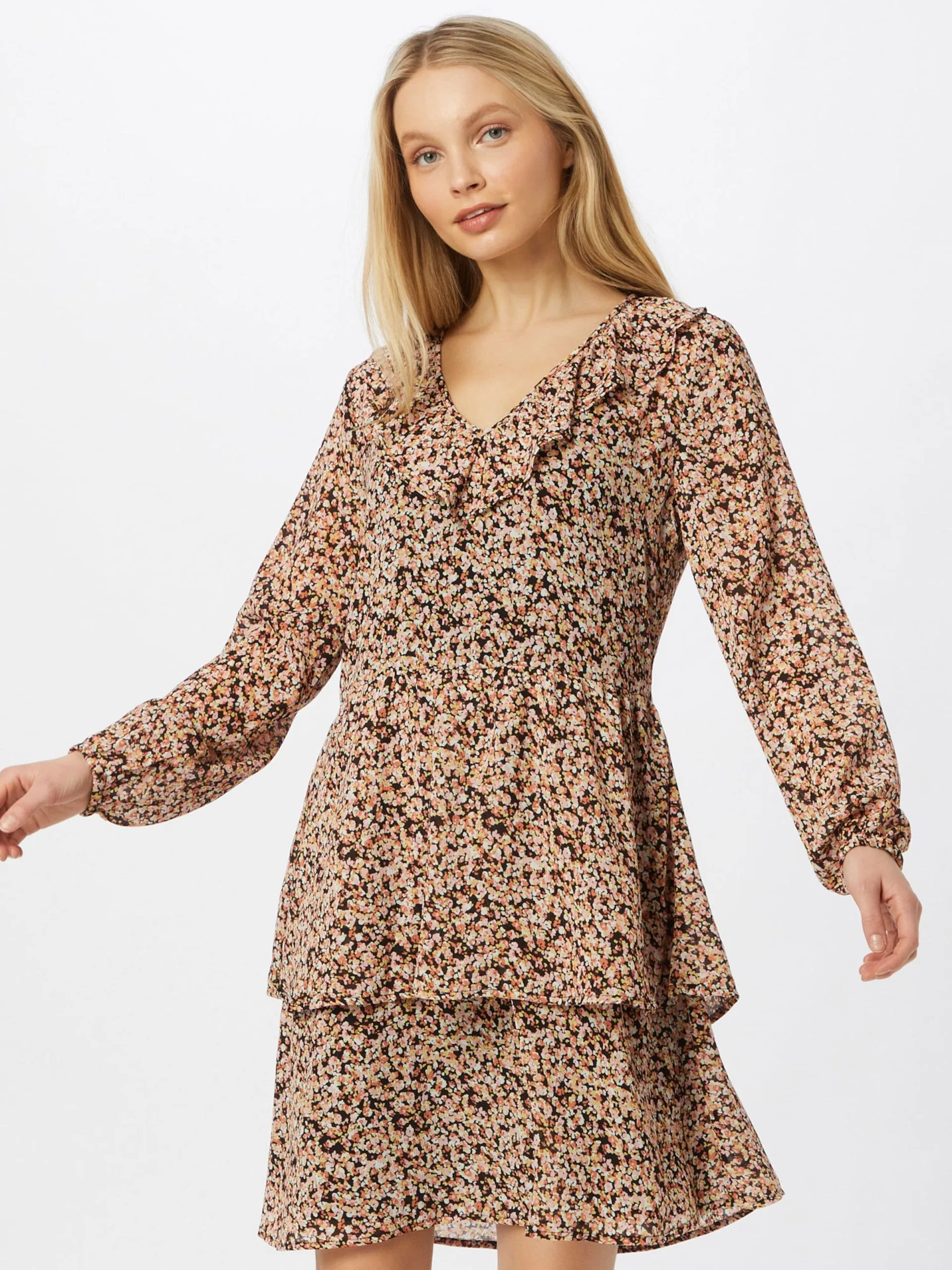 MOSS COPENHAGEN Mini Jurken Jurk Merila Rikkelie Dames Perzik 3 MOSS COPENHAGEN Mini Jurken Jurk Merila Rikkelie Dames Perzik - Afbeelding 3