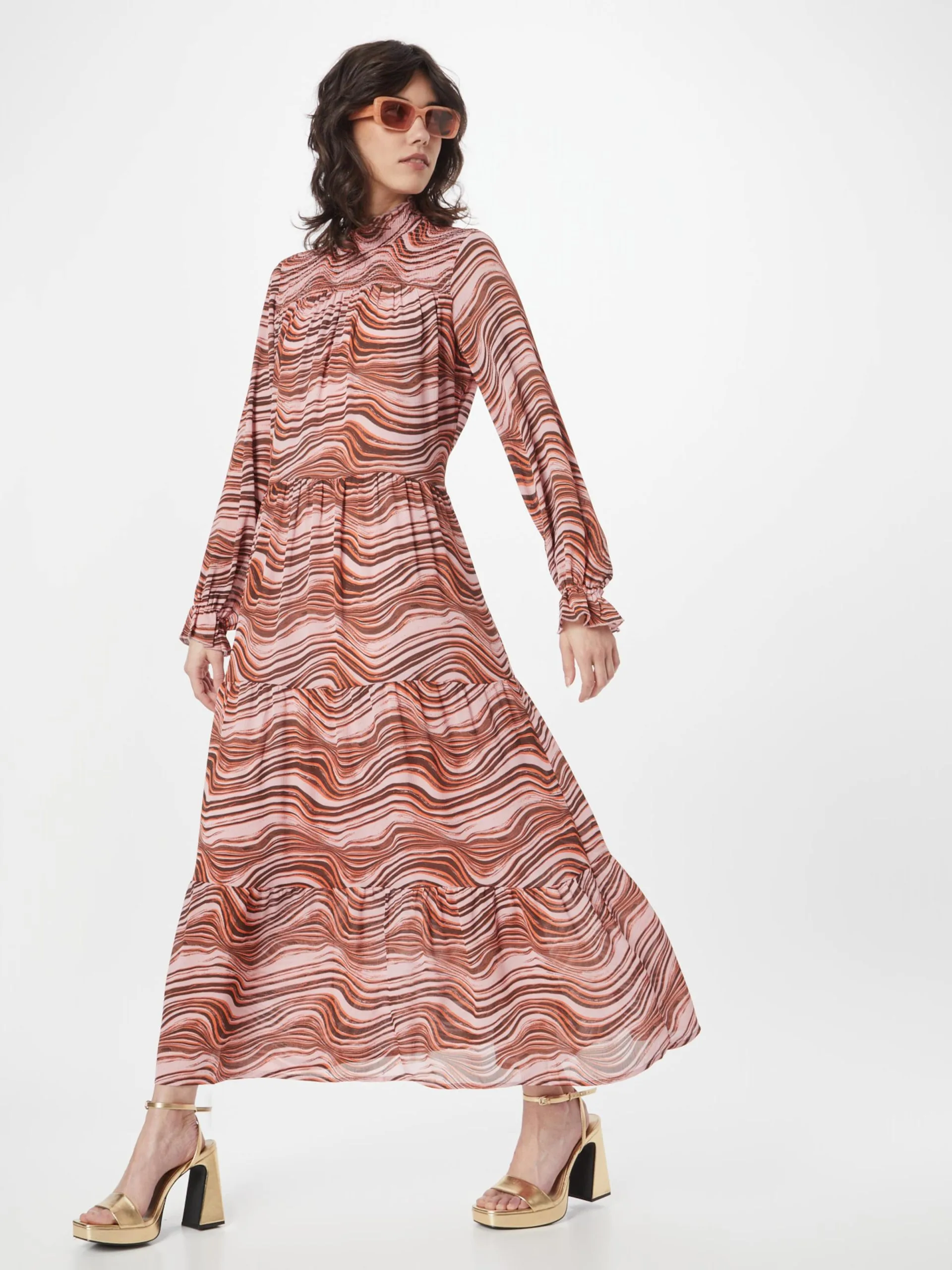 MOSS COPENHAGEN Maxi Jurken Jurk Panthea Dames Lichtoranje / Donkeroranje / Rosa 4 MOSS COPENHAGEN Maxi Jurken Jurk Panthea Dames Lichtoranje / Donkeroranje / Rosa - Afbeelding 4