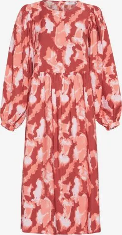 MOSS COPENHAGEN Midi Jurken Jurk Ladonna Dames Abrikoos / Kreeft / Lichtoranje