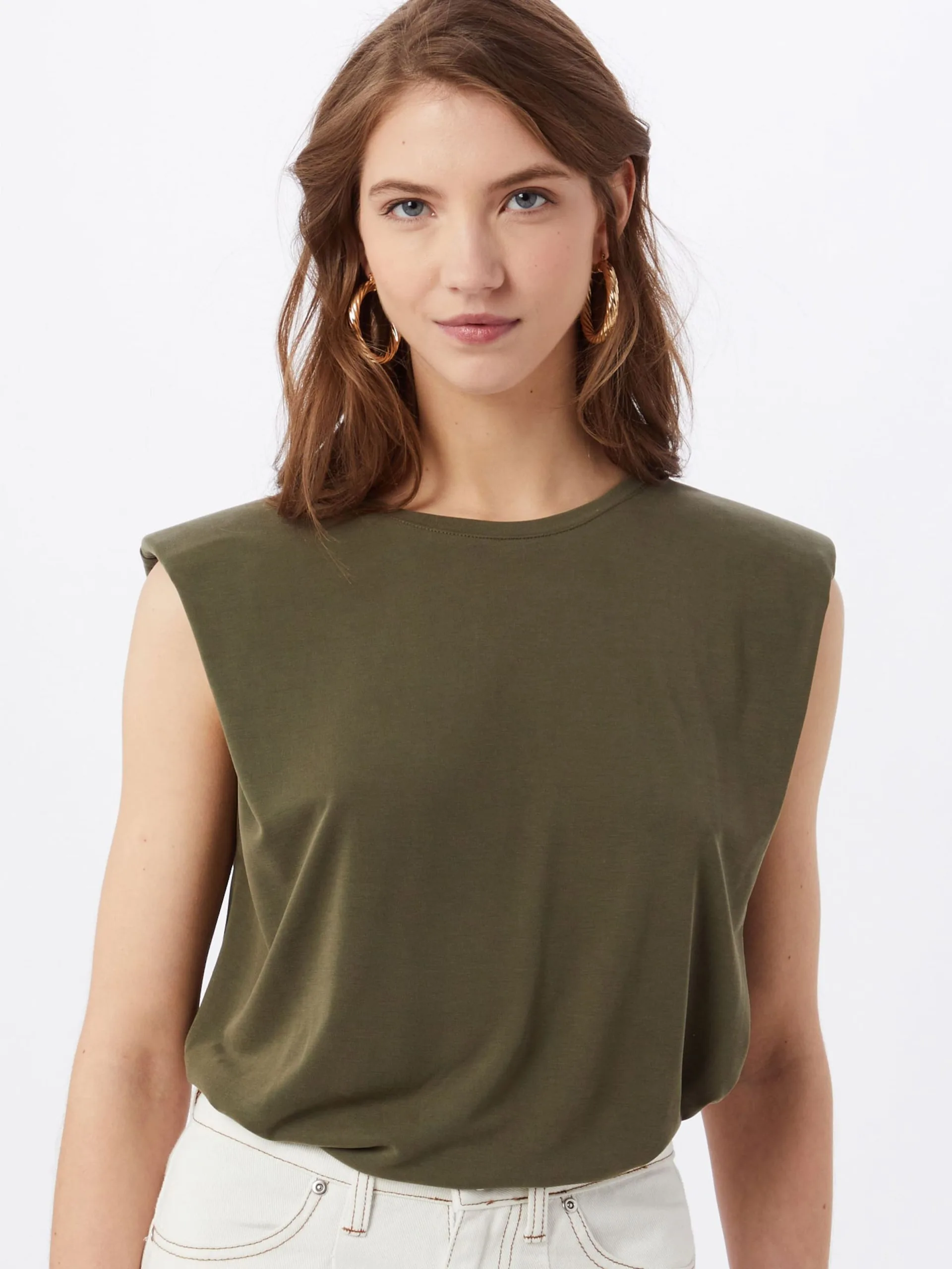 MOSS COPENHAGEN Mouwloze Shirts Top Dames Kaki 3 MOSS COPENHAGEN Mouwloze Shirts Top Dames Kaki - Afbeelding 3