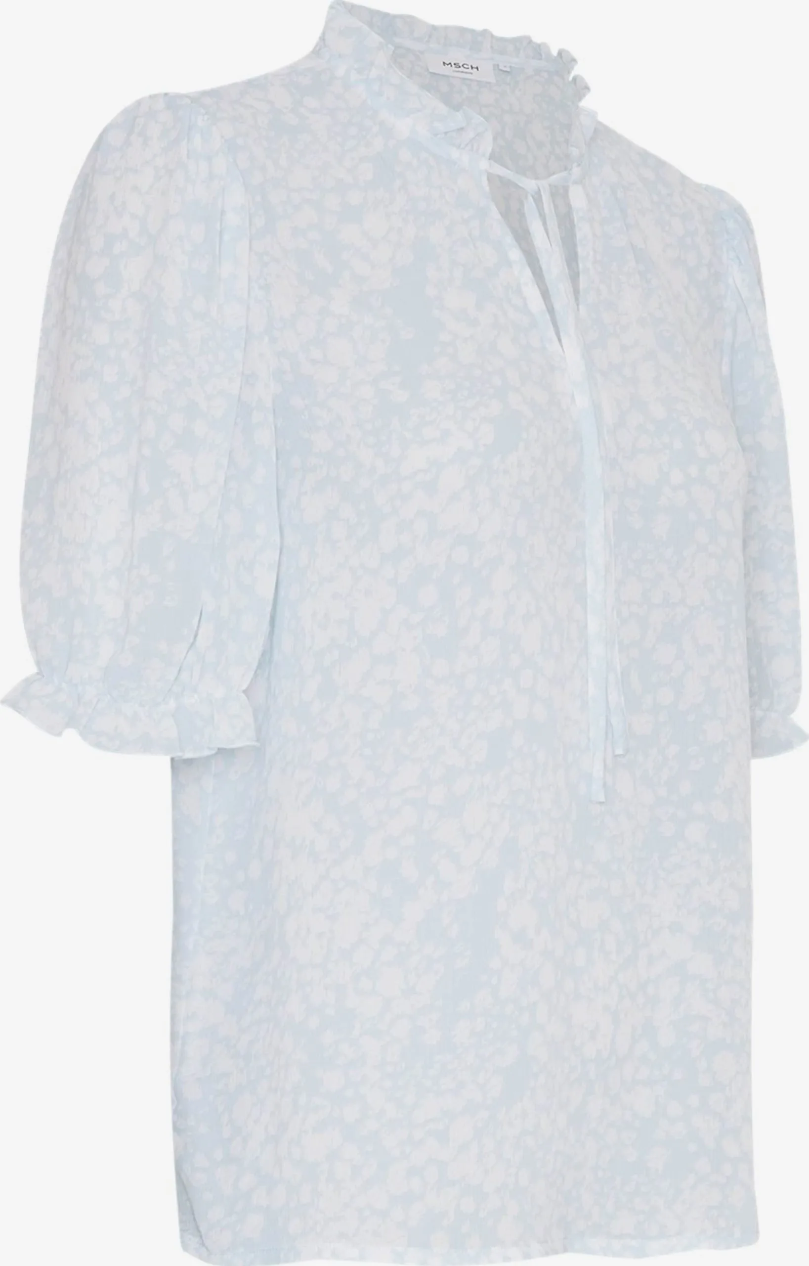 MOSS COPENHAGEN Blouses Met Korte Mouw Blouse Paulie Rikkelie Dames Opaal / Pastelblauw 2 MOSS COPENHAGEN Blouses Met Korte Mouw Blouse Paulie Rikkelie Dames Opaal / Pastelblauw - Afbeelding 2