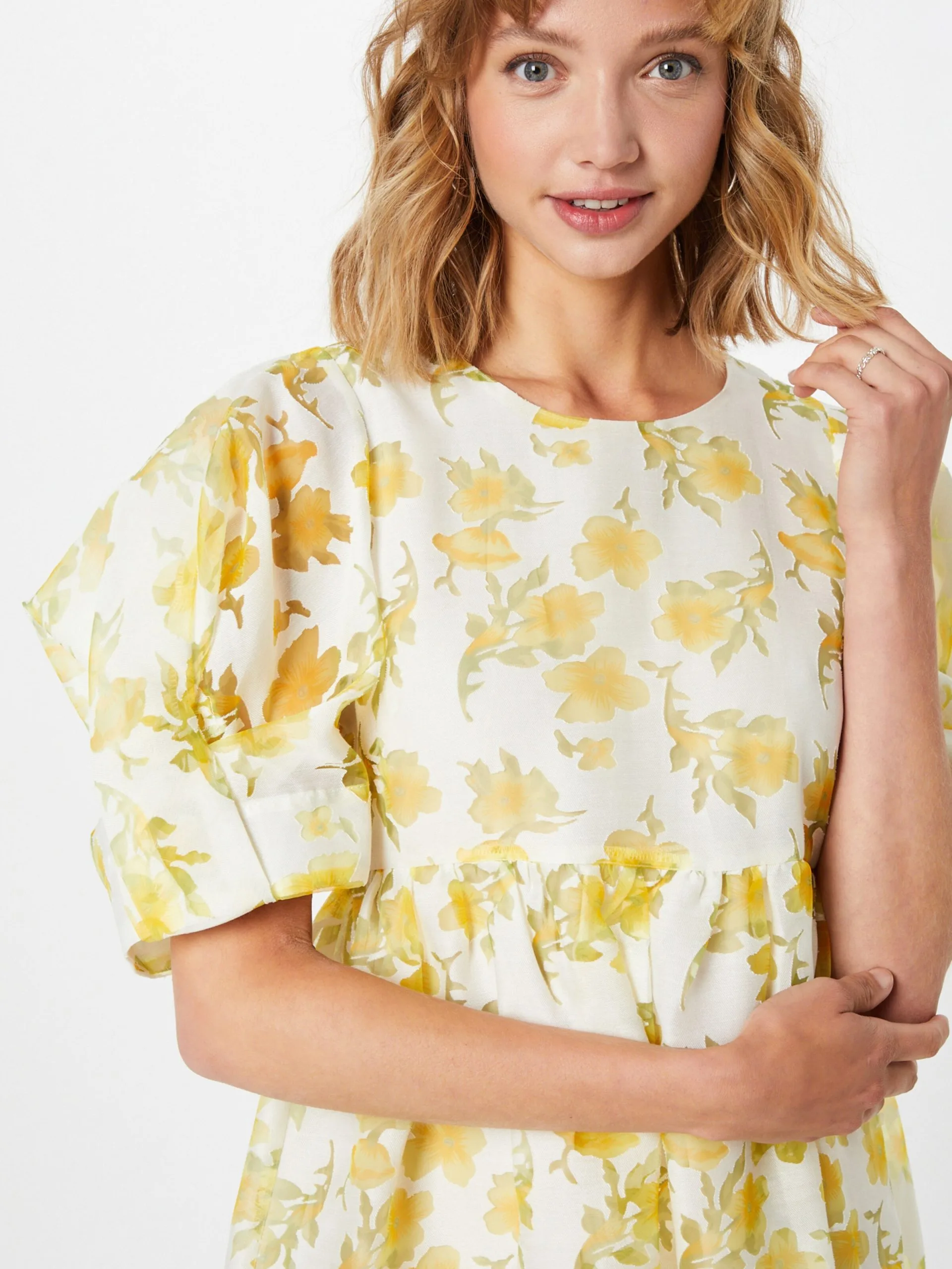 Midi Jurken Jurk SAGA Dames Geel / Mosterd / Pasteelgeel 2 Midi Jurken Jurk SAGA Dames Geel / Mosterd / Pasteelgeel - Afbeelding 2