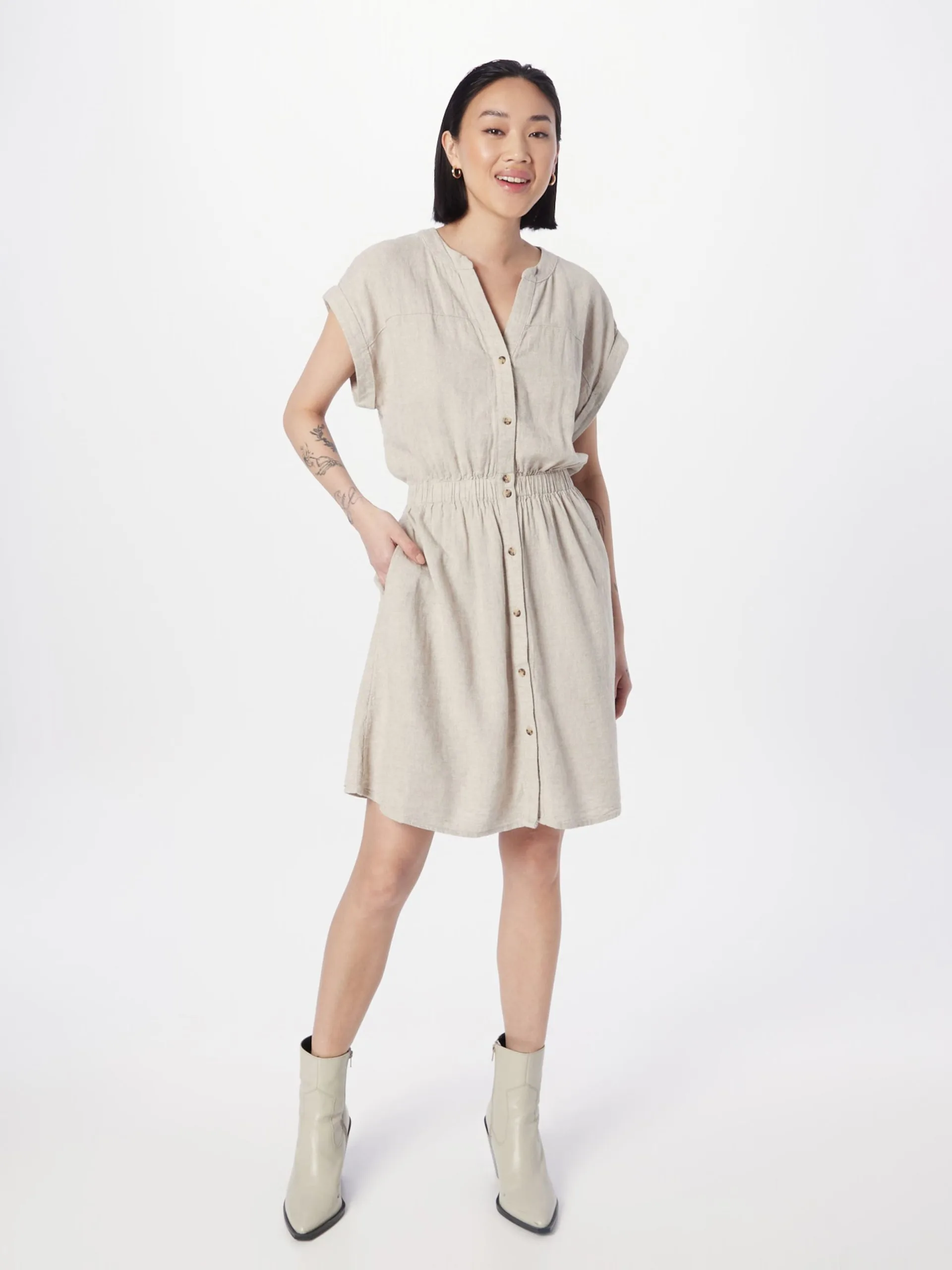 MOSS COPENHAGEN Blousejurken Blousejurk Karima Dames Sand 3 MOSS COPENHAGEN Blousejurken Blousejurk Karima Dames Sand - Afbeelding 3