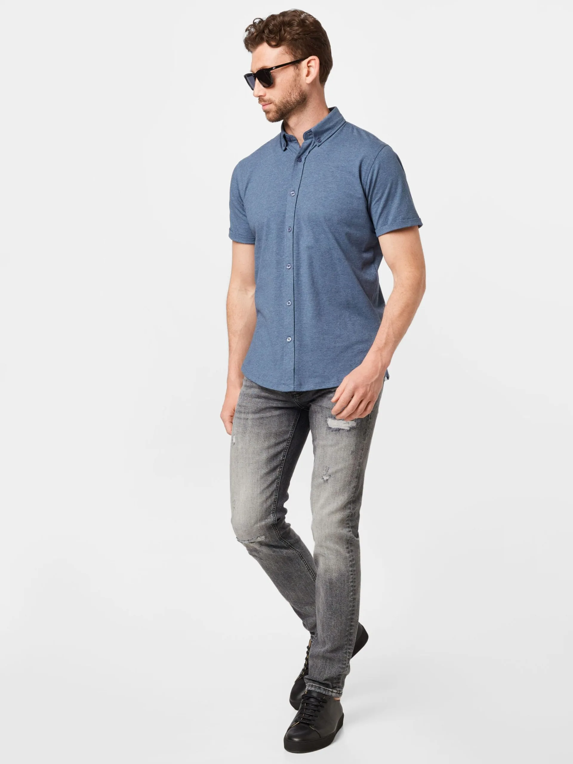 Casual Overhemden Regular Fit Overhemd Hudson Heren Blauw Gemêleerd 5 Casual Overhemden Regular Fit Overhemd Hudson Heren Blauw Gemêleerd - Afbeelding 5