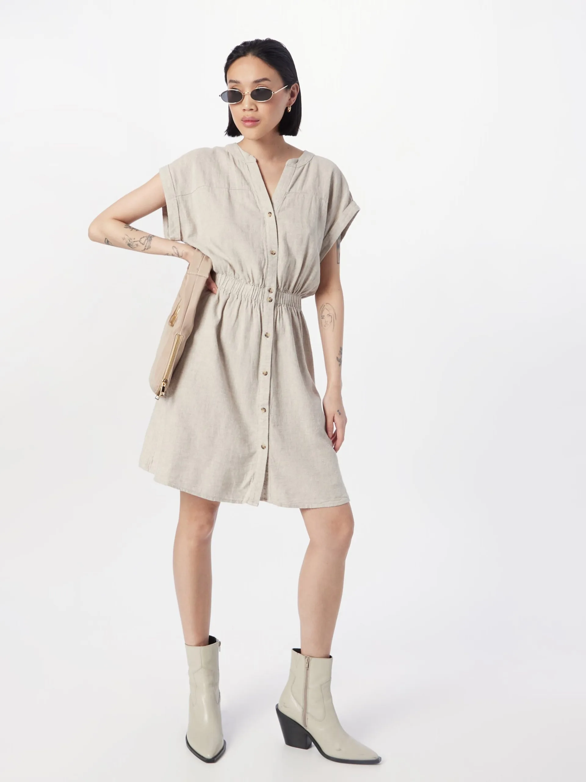 MOSS COPENHAGEN Blousejurken Blousejurk Karima Dames Sand 5 MOSS COPENHAGEN Blousejurken Blousejurk Karima Dames Sand - Afbeelding 5